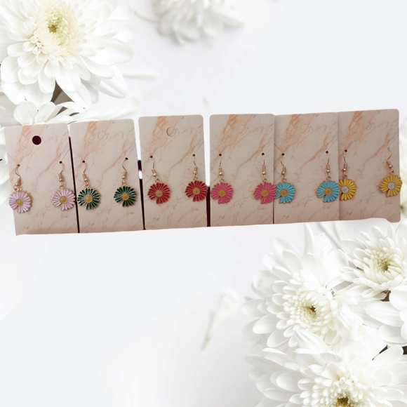 Flower Charm Earrings - Picture 2 of 15